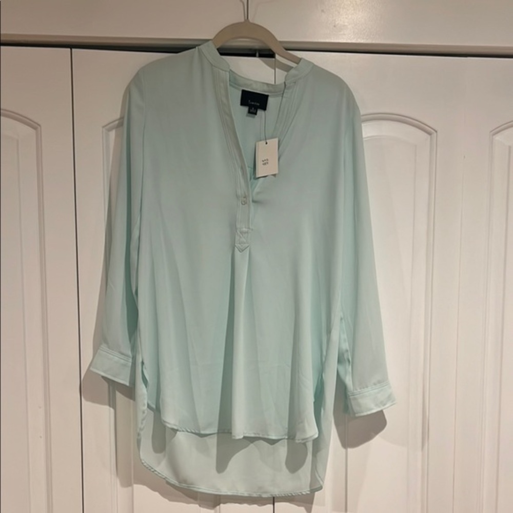 Lumiere Green 3/4‎ Sleeve Relaxed Blouse